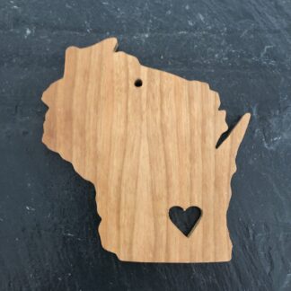 Wisconsin Heart Christmas Ornament